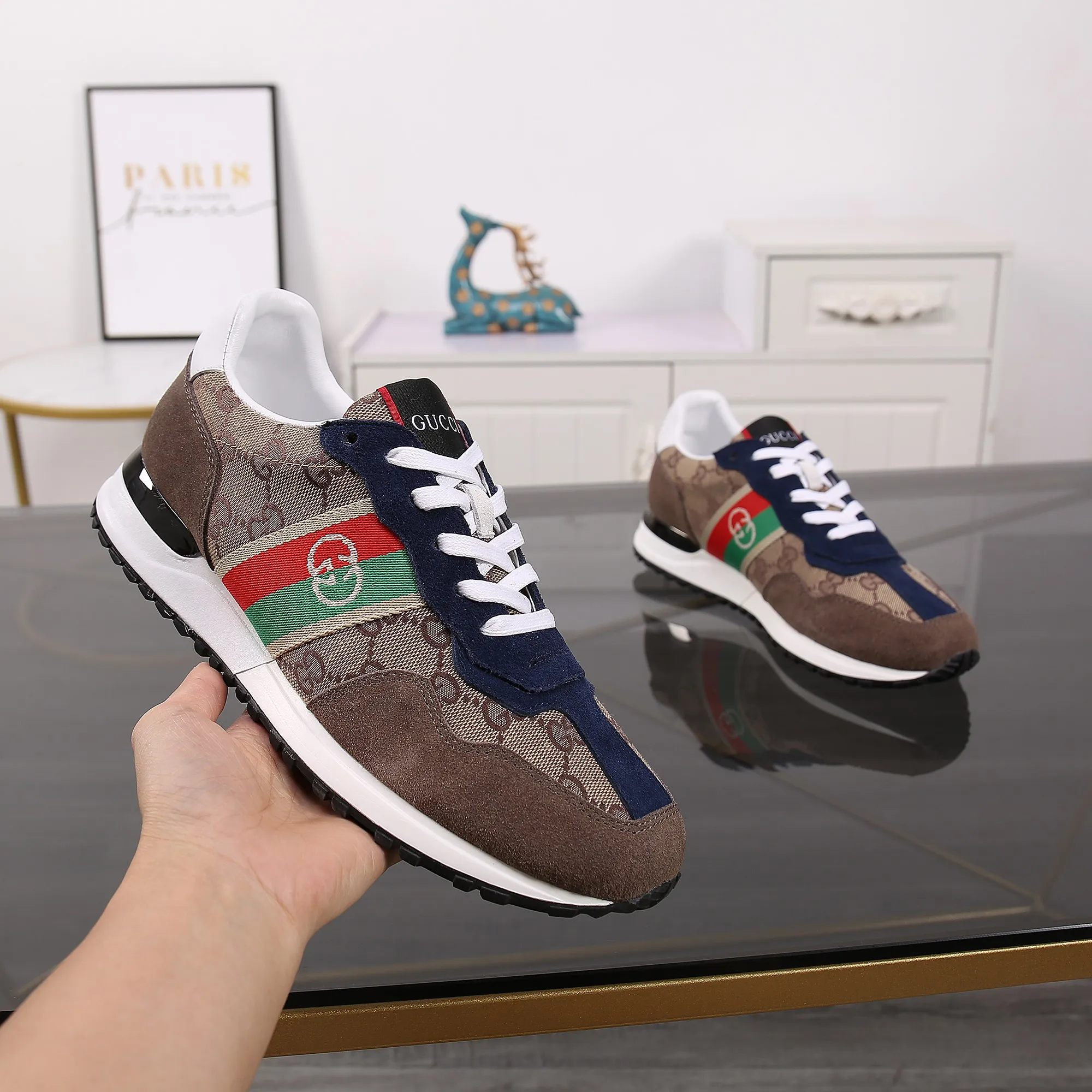 p420👾👾Spring new style is here again! [Gucci Sports Men's Shoes] Gucci fashionable casual men's shoes🇨🇳Original 1:1 mold opening, new models are available first💯Not high-profile but avant-garde, simple, low-key and fashionable, super versatile style🌿Made of original cowhide➕Sheepskin lining🎋The version is comfortable on the feet, and the workmanship is first-class🍍38-44 Large quantities in stock